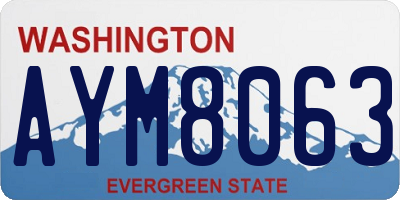 WA license plate AYM8063