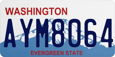 WA license plate AYM8064
