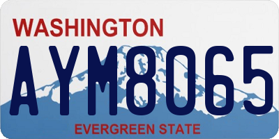 WA license plate AYM8065