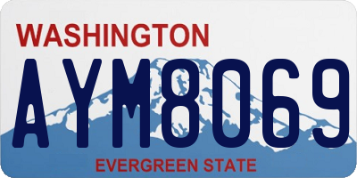 WA license plate AYM8069