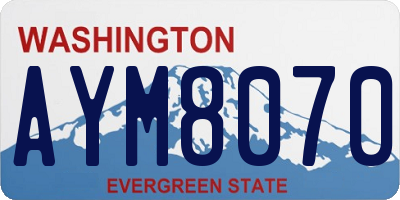 WA license plate AYM8070