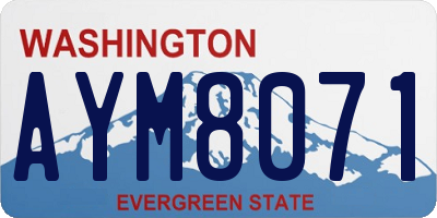 WA license plate AYM8071