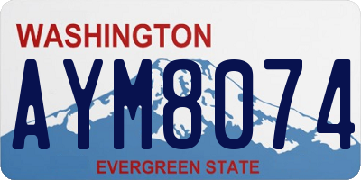 WA license plate AYM8074