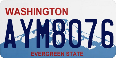WA license plate AYM8076