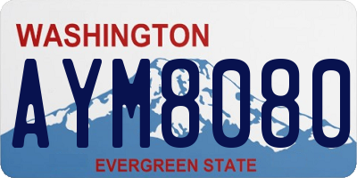WA license plate AYM8080