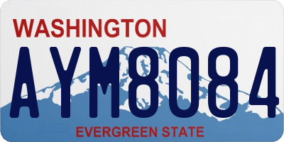 WA license plate AYM8084