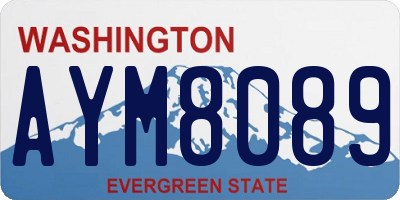 WA license plate AYM8089