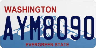 WA license plate AYM8090