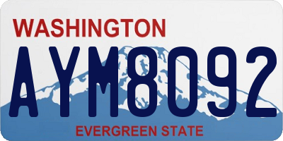WA license plate AYM8092