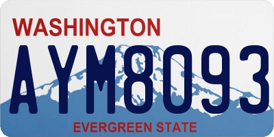 WA license plate AYM8093