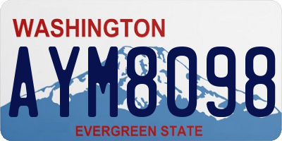 WA license plate AYM8098