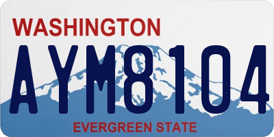 WA license plate AYM8104