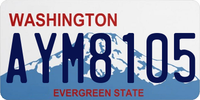 WA license plate AYM8105