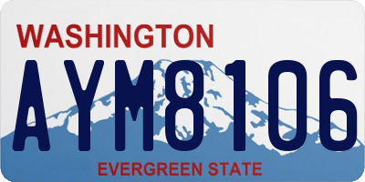 WA license plate AYM8106