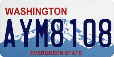 WA license plate AYM8108