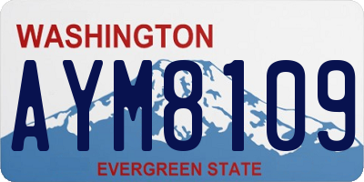 WA license plate AYM8109
