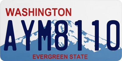 WA license plate AYM8110