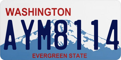 WA license plate AYM8114