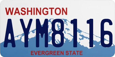 WA license plate AYM8116
