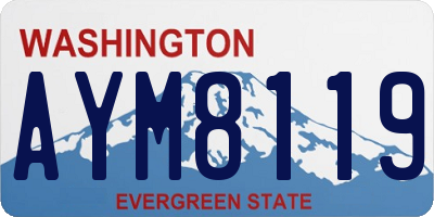 WA license plate AYM8119