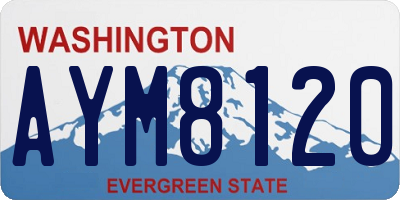 WA license plate AYM8120
