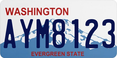 WA license plate AYM8123