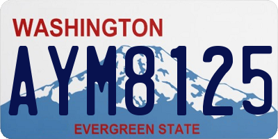 WA license plate AYM8125