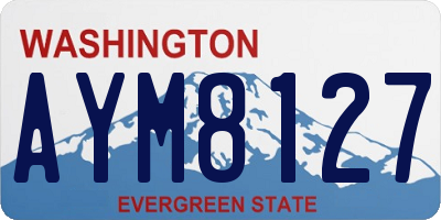 WA license plate AYM8127