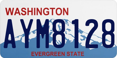 WA license plate AYM8128