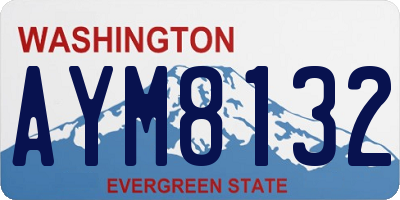 WA license plate AYM8132
