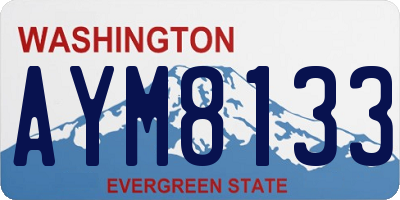 WA license plate AYM8133