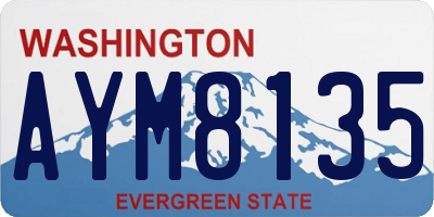 WA license plate AYM8135