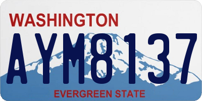 WA license plate AYM8137