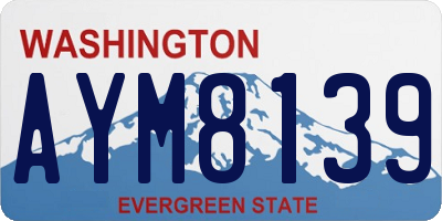 WA license plate AYM8139
