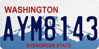 WA license plate AYM8143