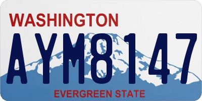 WA license plate AYM8147