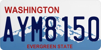 WA license plate AYM8150