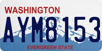 WA license plate AYM8153