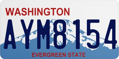 WA license plate AYM8154