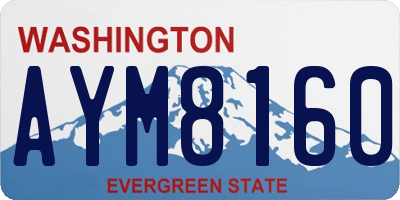 WA license plate AYM8160