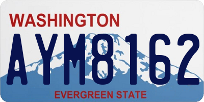 WA license plate AYM8162
