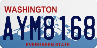 WA license plate AYM8168