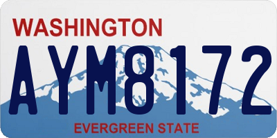 WA license plate AYM8172