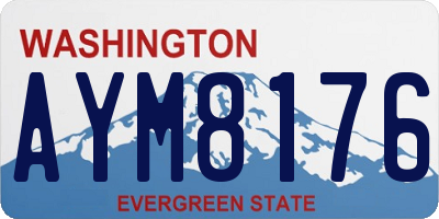 WA license plate AYM8176