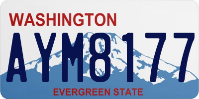 WA license plate AYM8177