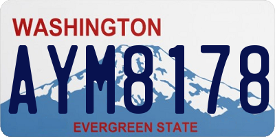 WA license plate AYM8178