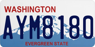 WA license plate AYM8180