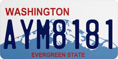 WA license plate AYM8181