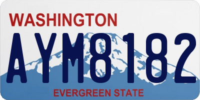 WA license plate AYM8182