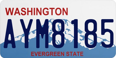 WA license plate AYM8185